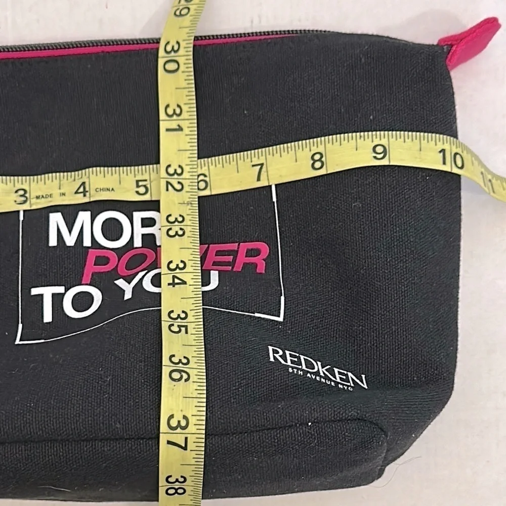 Redken Black and Pink Cosmetic Bag with matching hair and scalp massager NWT